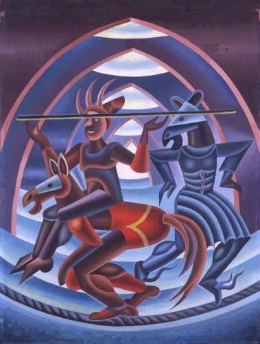 Museo Bagatti Valsecchi - F. Depero, Cavalli sulla corda (1948, olio su tavola)